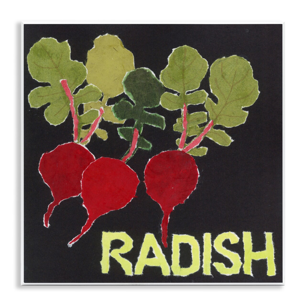 Stupell Industries Collaged Radish Vegetables Wall Plaque, design by Nancy Overton